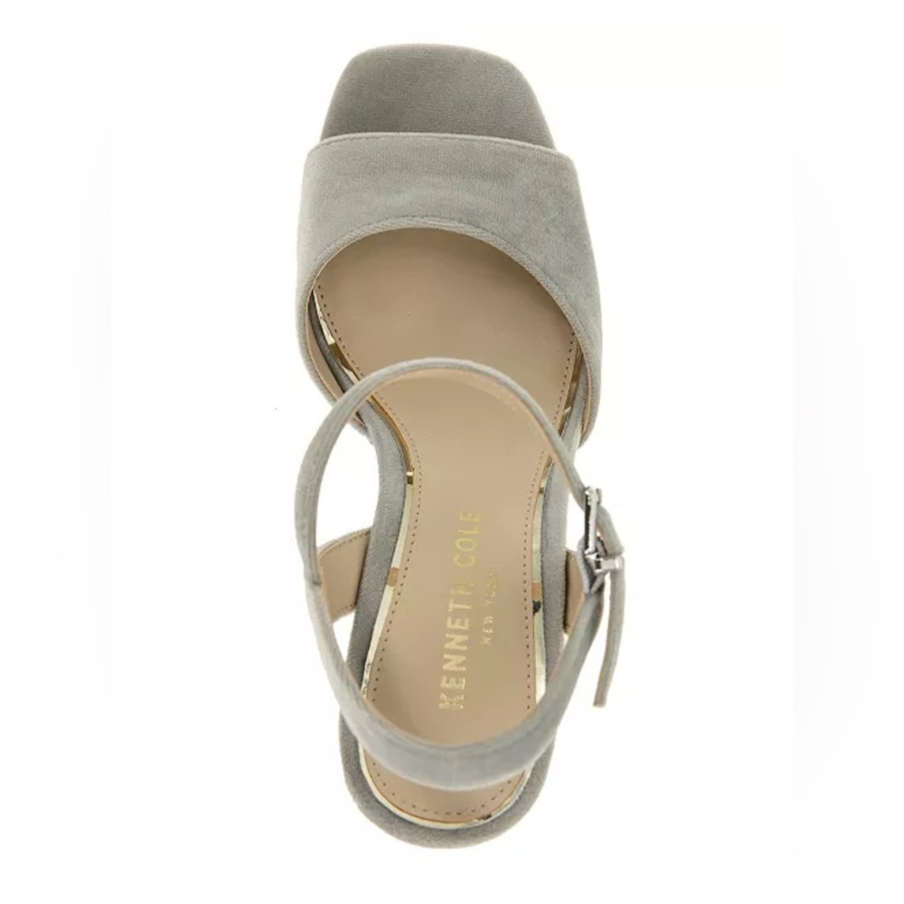 New! Kenneth Cole New York Dolly Crystal Heel Platform Sandal in silver Size 7.5 - Picture 5 of 12